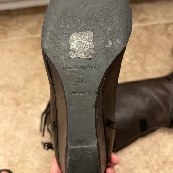 Balenciaga leather wedge brown boots - Picture 8 of 14